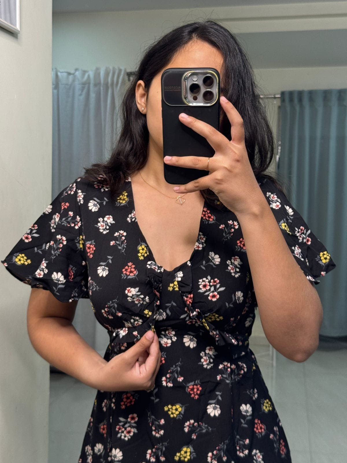Floral Printed V-Neck Dress image 2