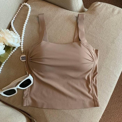 Sumi Inbuilt Bra Tops - Brown image