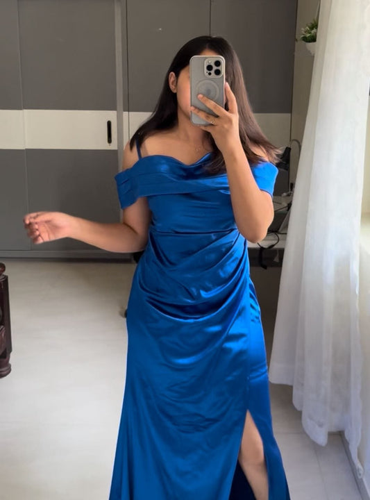 Satin Off Shoulder Dress image 0