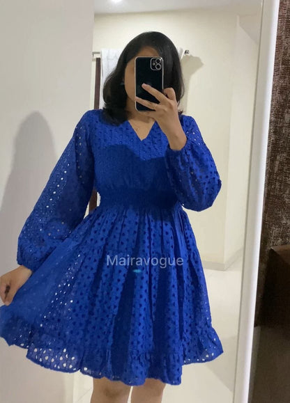 Cotton Cutwork Midi Dress image 1