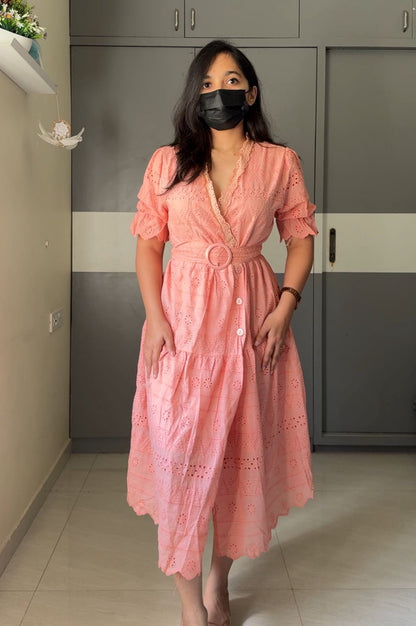 Asaiah Cotton Cutwork Dress