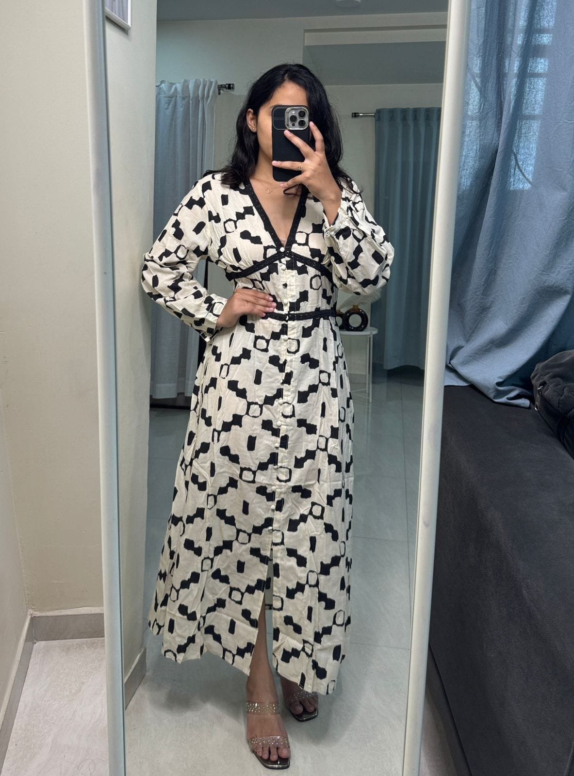 Barkha Cotton Dress - Black image