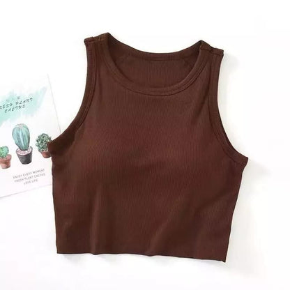 Fyre Padded Tank Tops - Brown image