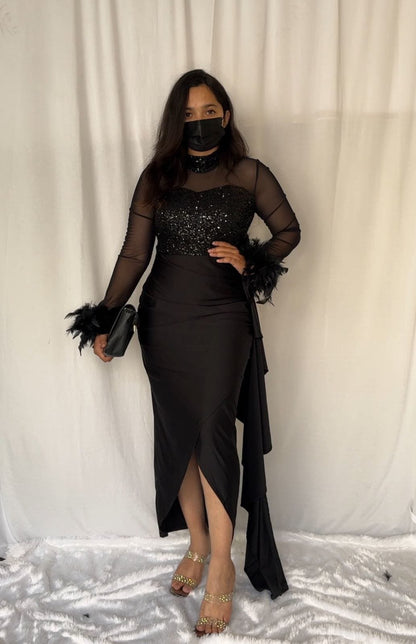 Sena Party Wear Feather Dress image 3