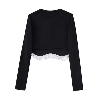 Rhinestone Knitted Blouse image 1