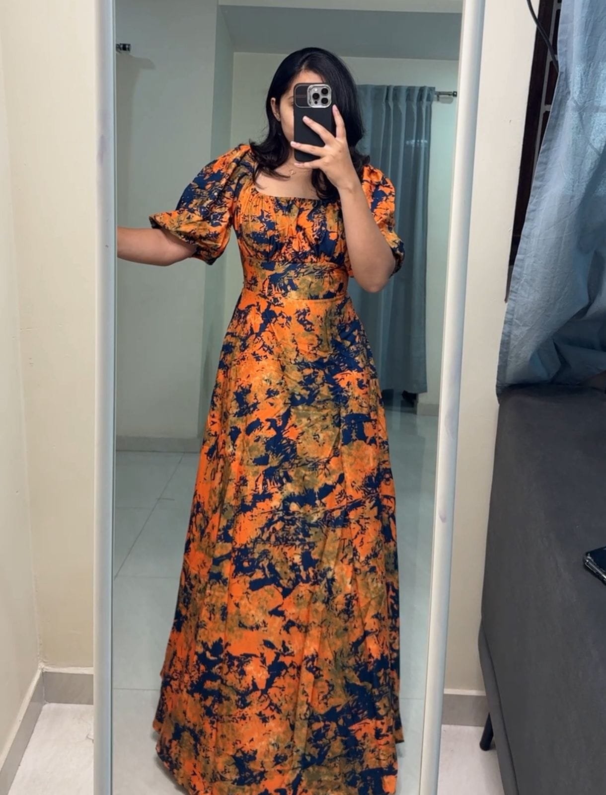 Sady Satin Printed Long Dress - 2 image