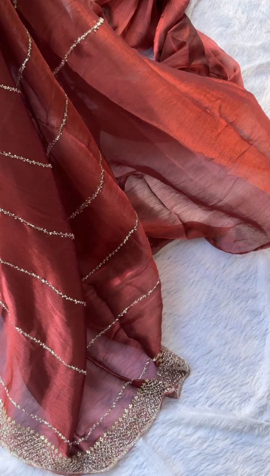 Premium Organza Silk Shimmer Sarees image 4