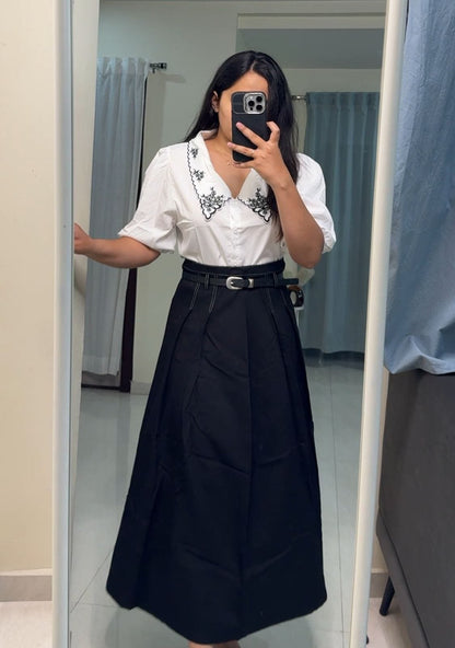Milena Cotton Skirts - Black image