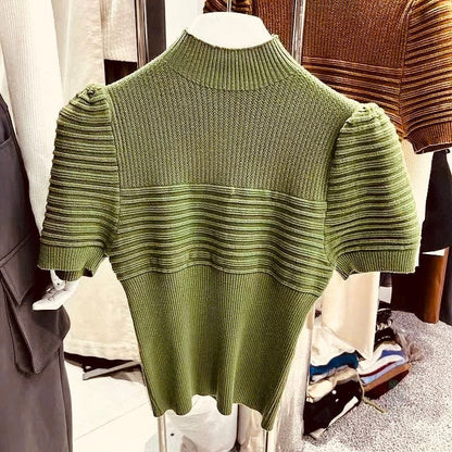 Enya Knitted Tops - Olive image