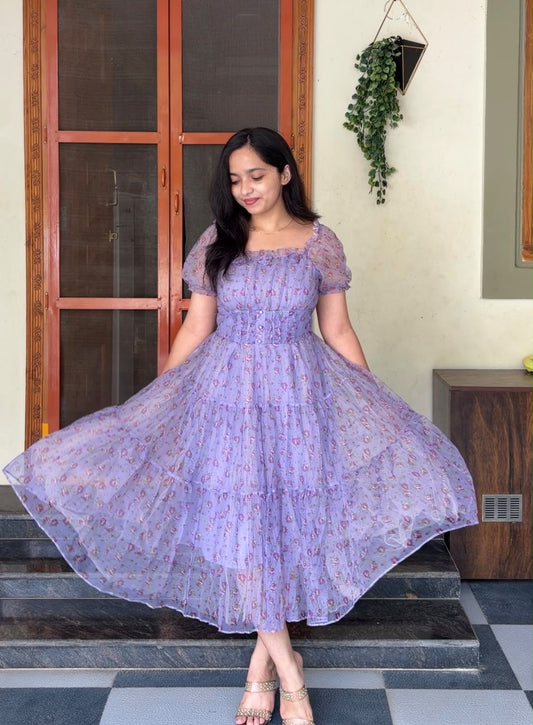 Trita Floral Mesh Dress
