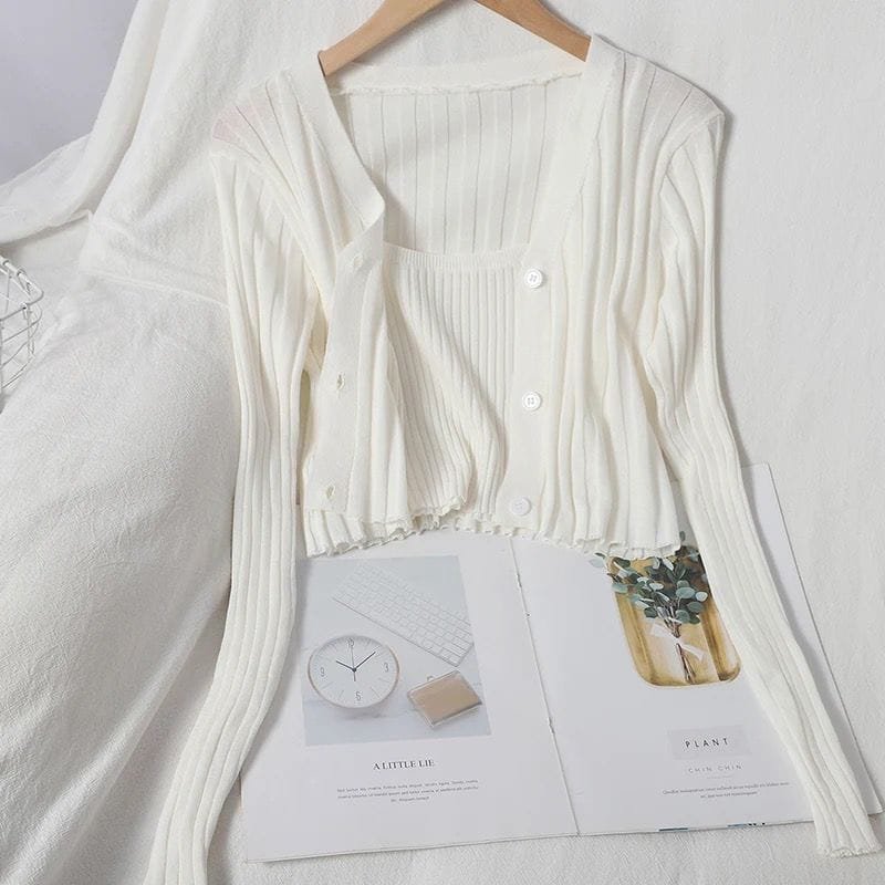 Tinah Knitted Co-Ords - White image