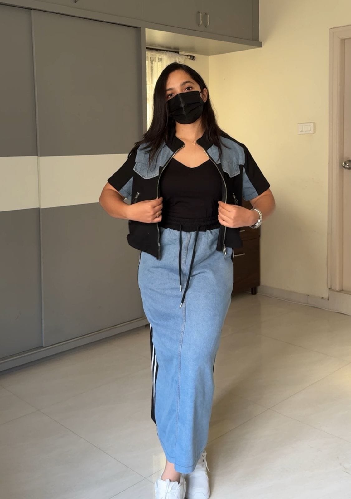 Dana Denim Patchwork Co-Ords image 1