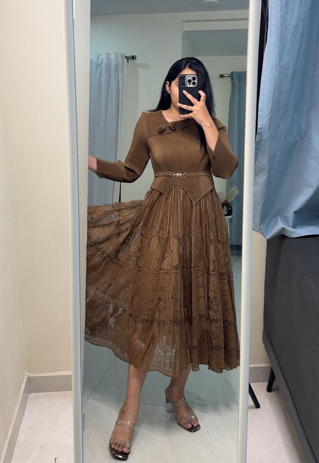 Maren Pleated Lace Dress image 3