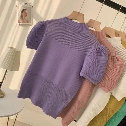 Enya Knitted Tops - Lilac image