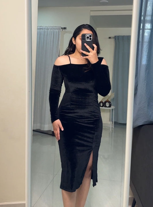Joey Velvet Sheath Midi Dress image 0