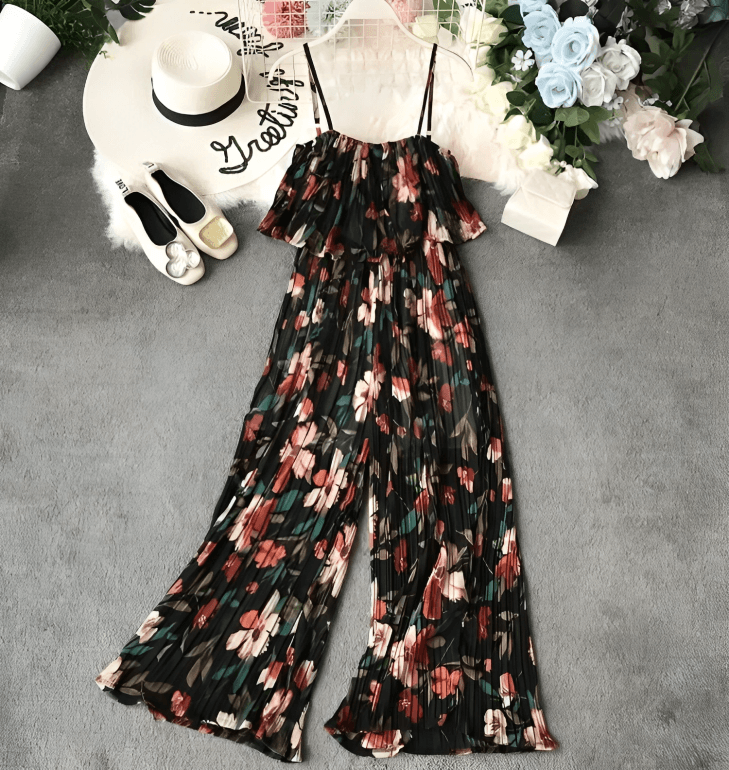 Floral Pleated Romper image 0