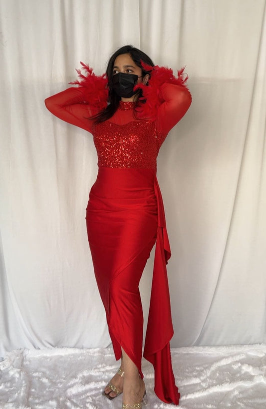 Sena Party Wear Feather Dress image 0