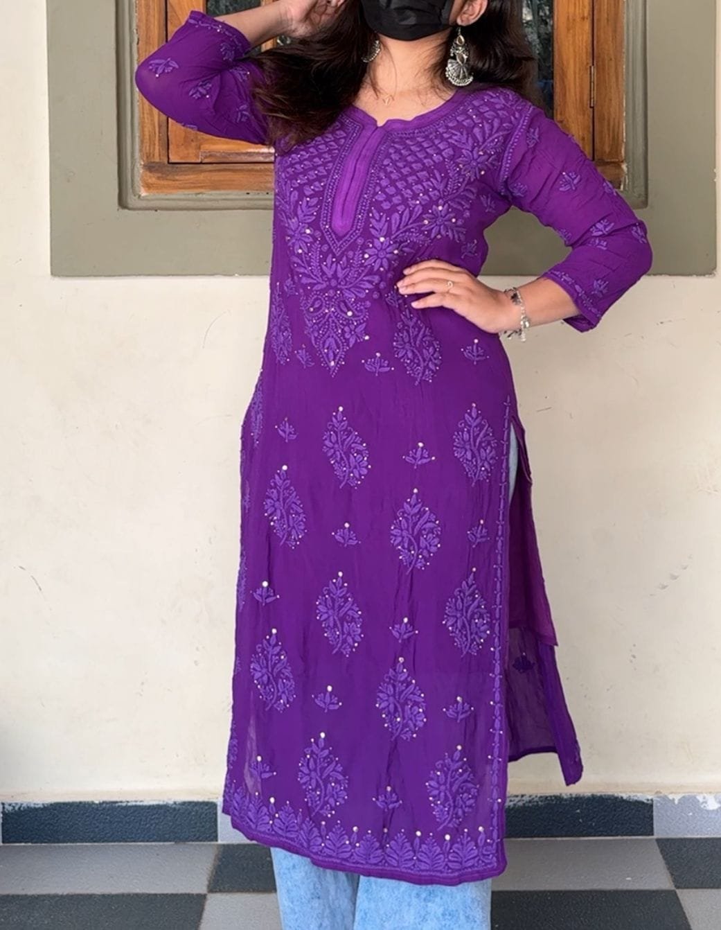 Kuhu Viscose Chikankari Mukaish Kurtis image 3