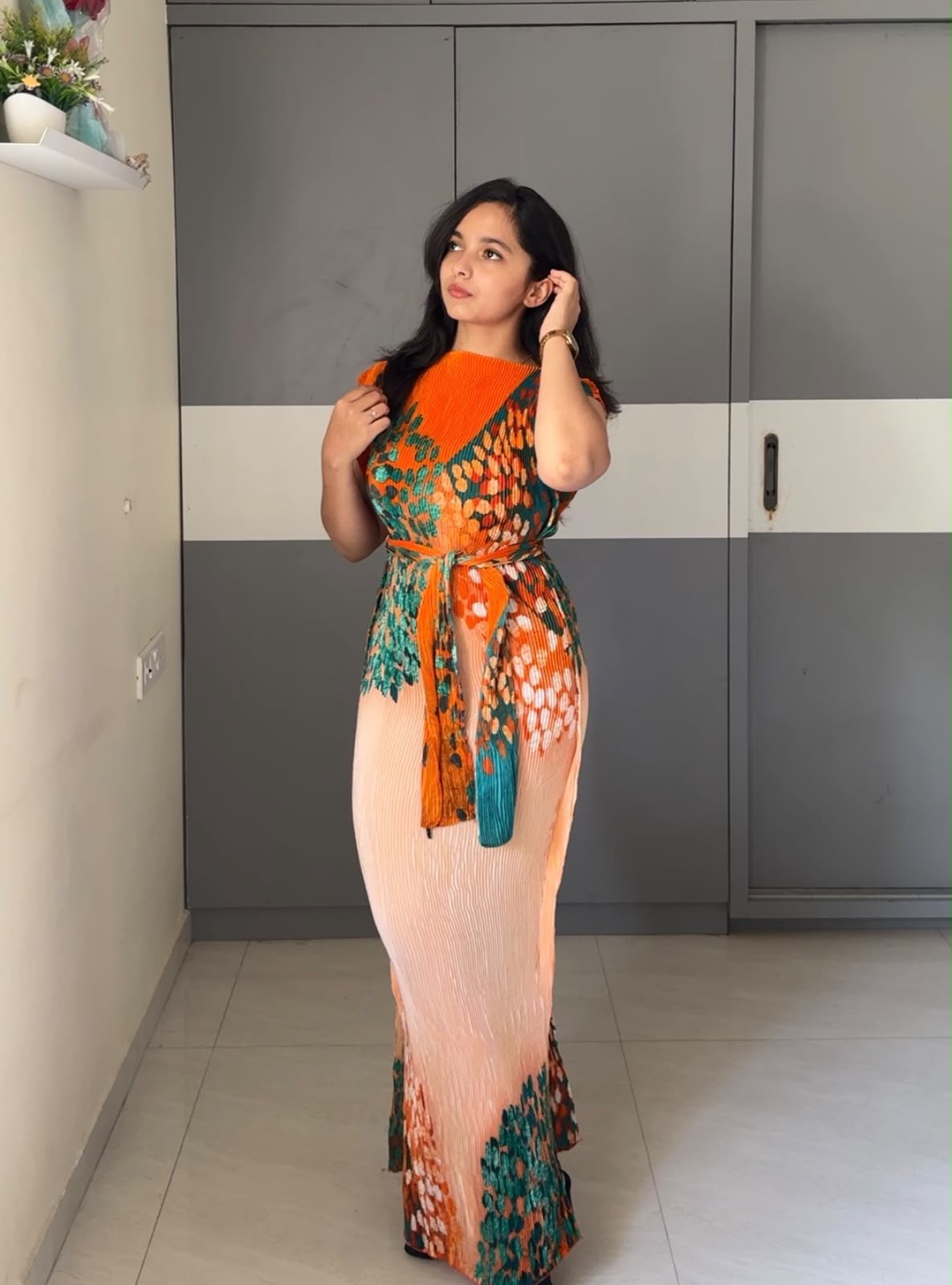 Hima Tie Up Maxi Dress