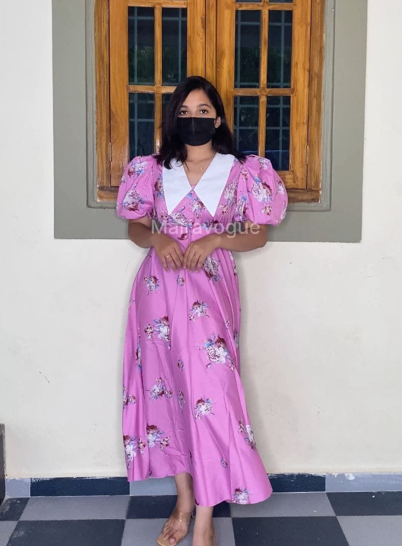 Spread Collar Long Dress image 1