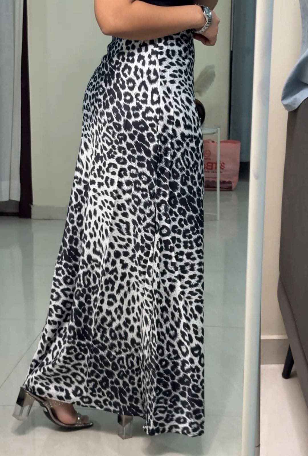 Jessa Cheetah Print Satin Skirts image 2