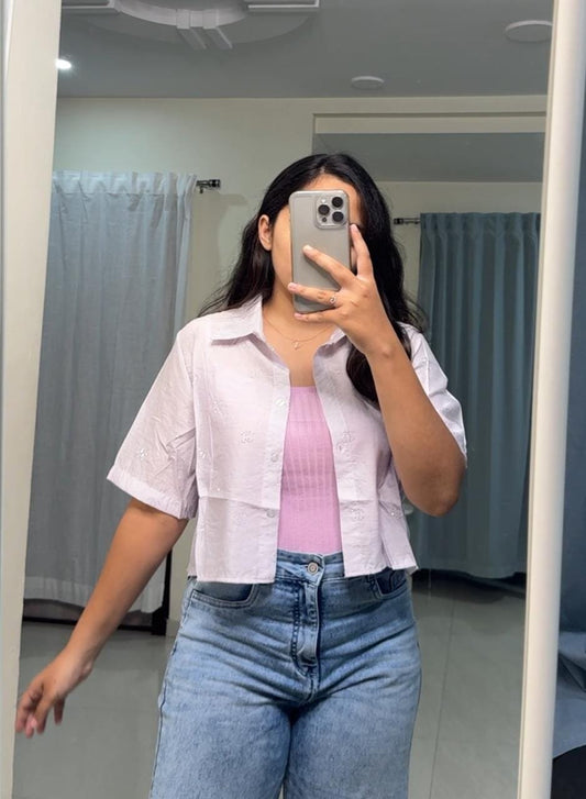 Kylie Cropped Shirt Set image 0