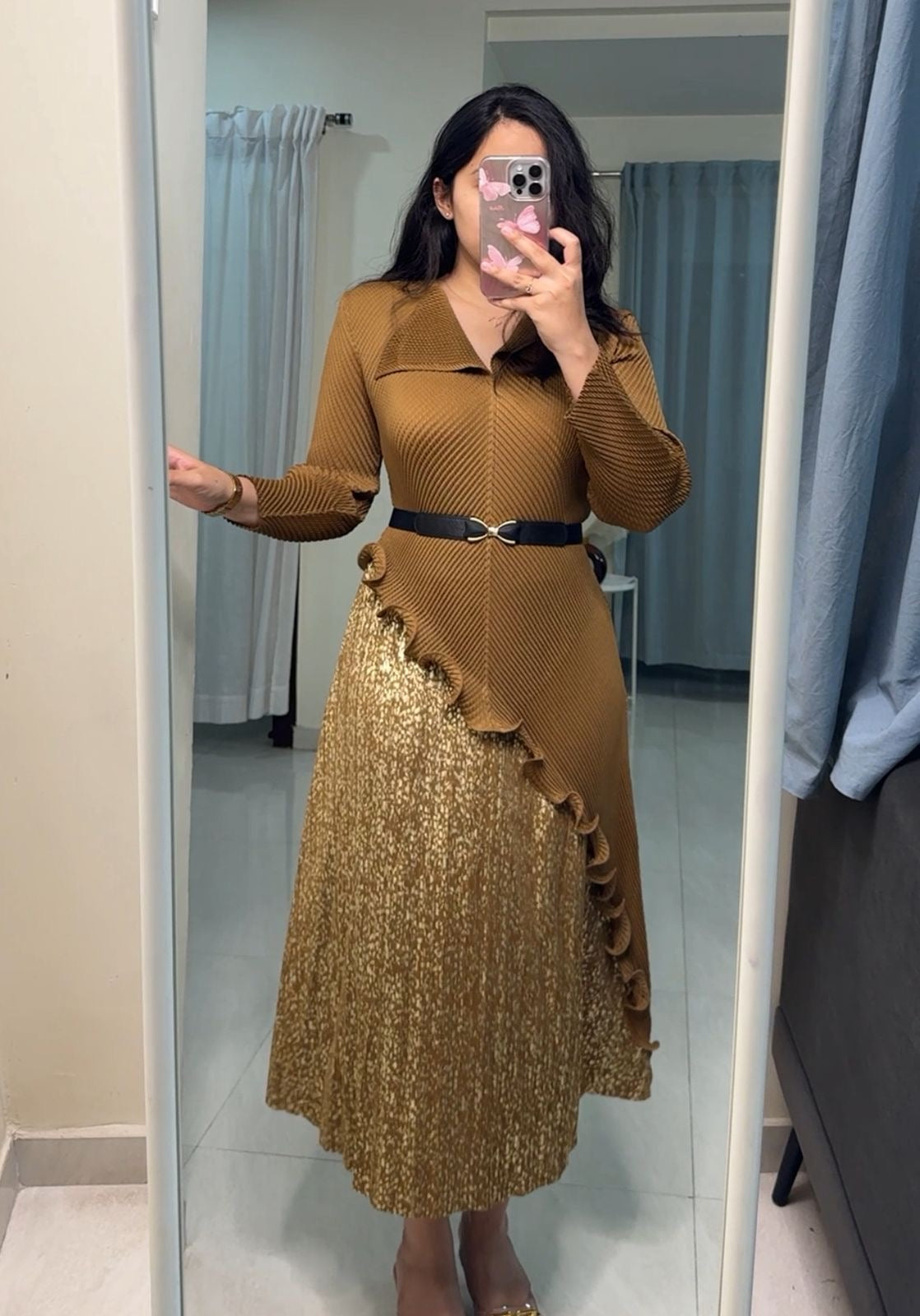 Truce Micro-Pleated Dress