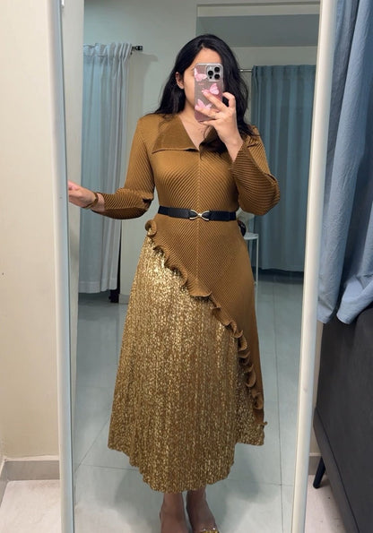 Truce Micro-Pleated Dress