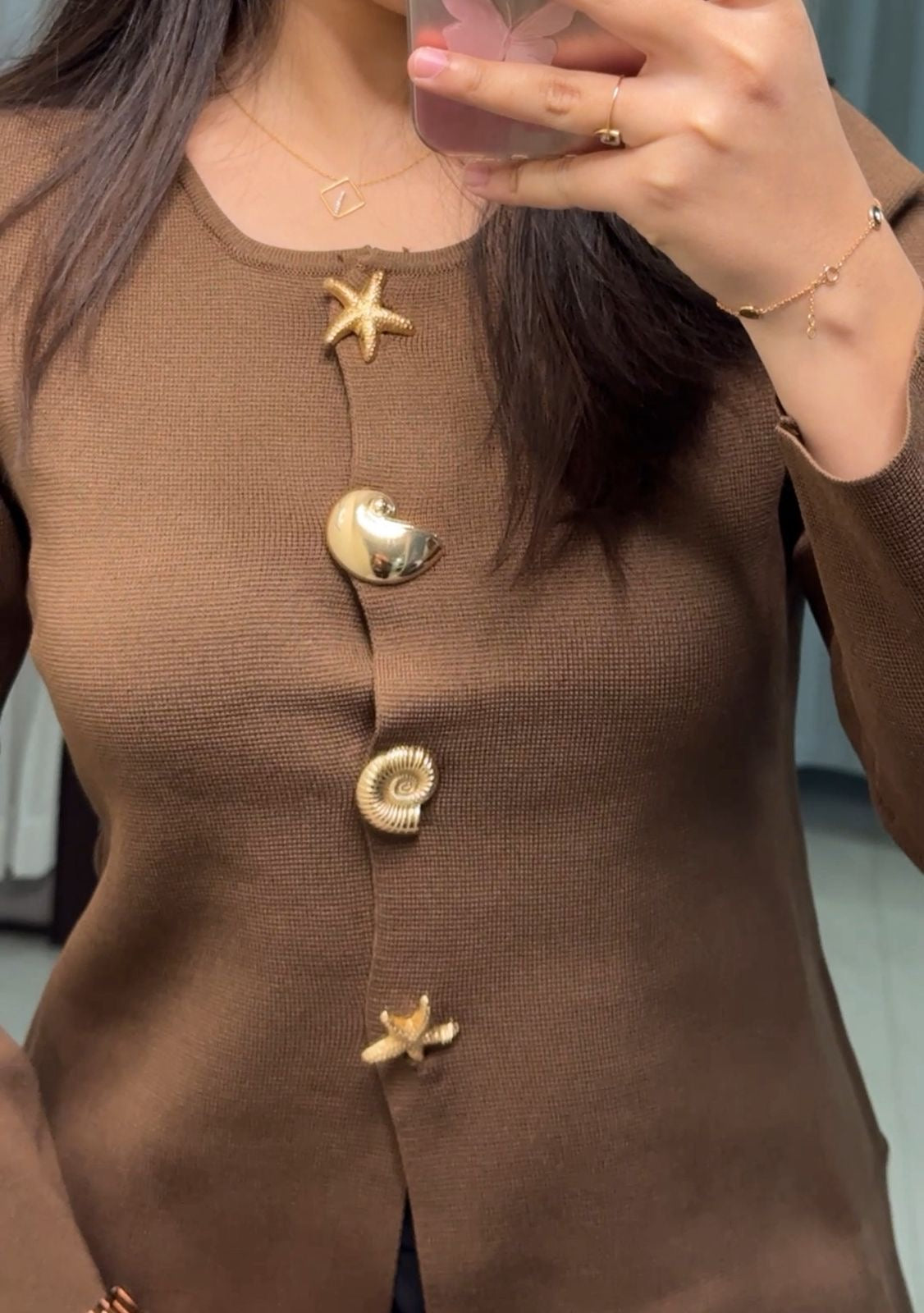 Diva Button Up Knit Top